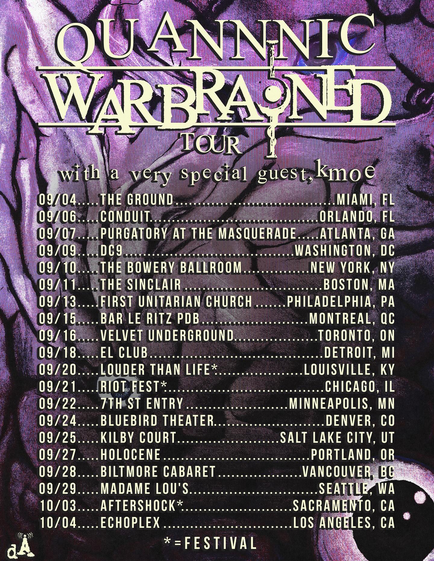 quannnic WARBRAINED TOUR Tour Poster 2025
